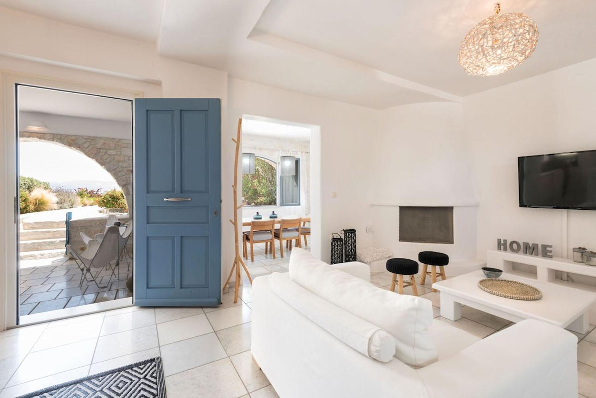 Island Magic - Seaview Villa With Jacuzzi Pool Ambelas Exteriör bild